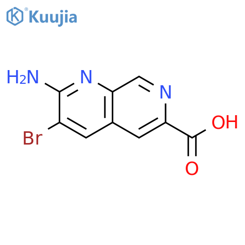2-Amino-3-bromo-1,7-naphthyridine-6-carboxylic acid structure