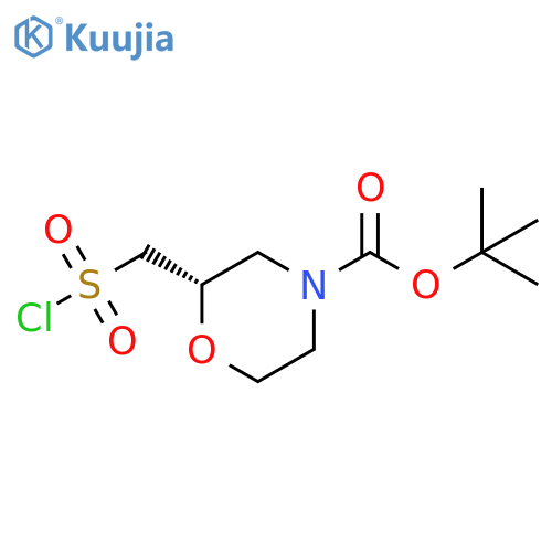 4-Morpholinecarboxylic acid, 2-[(chlorosulfonyl)methyl]-, 1,1-dimethylethyl ester, (2S)- structure