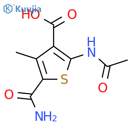 5-Carbamoyl-2-acetamido-4-methylthiophene-3-carboxylic acid structure