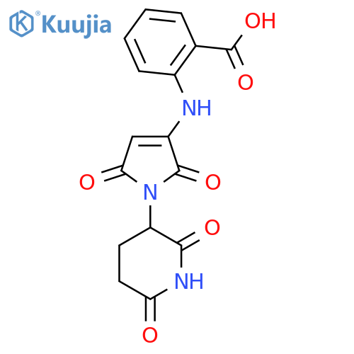 2-{1-(2,6-dioxopiperidin-3-yl)-2,5-dioxo-2,5-dihydro-1H-pyrrol-3-ylamino}benzoic acid structure