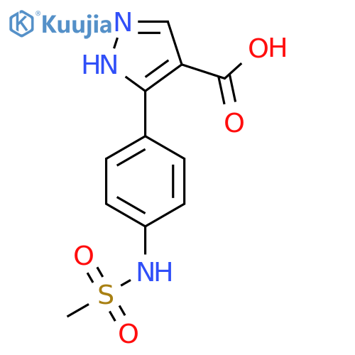 3-(4-methanesulfonamidophenyl)-1H-pyrazole-4-carboxylic acid structure