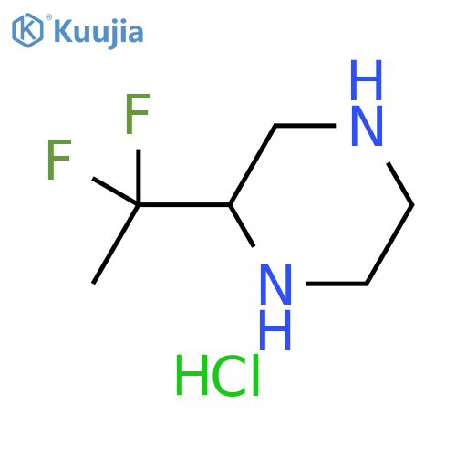 2-(1,1-difluoroethyl)piperazine;dihydrochloride structure