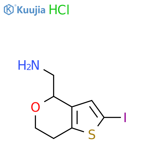 (2-Iodo-6,7-dihydro-4H-thieno[3,2-c]pyran-4-yl)methanamine hydrochloride structure