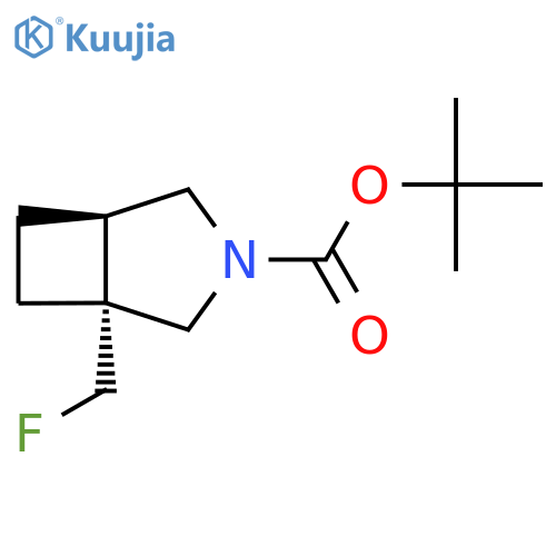 rac-tert-butyl (1R,5R)-1-(fluoromethyl)-3-azabicyclo[3.2.0]heptane-3-carboxylate structure