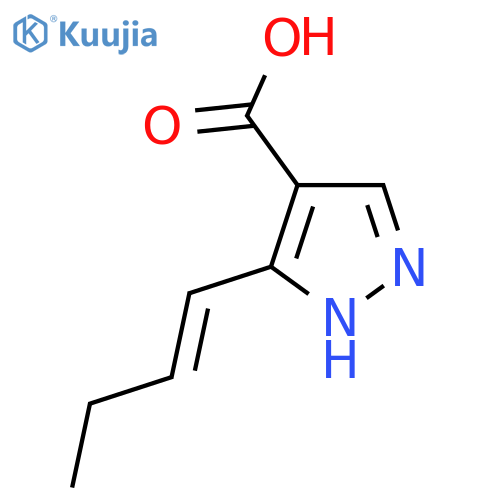 5-(but-1-en-1-yl)-1H-pyrazole-4-carboxylic acid structure