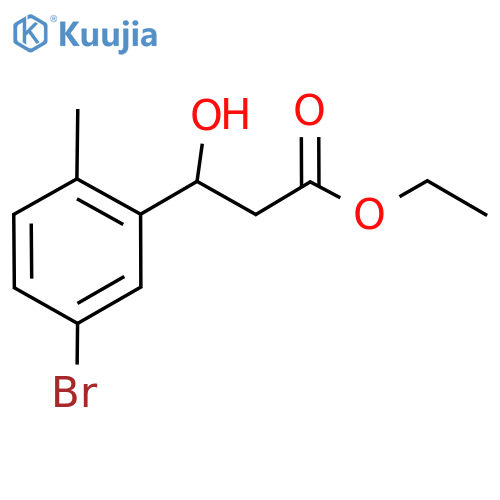 Ethyl 3-(5-bromo-2-methylphenyl)-3-hydroxypropanoate structure