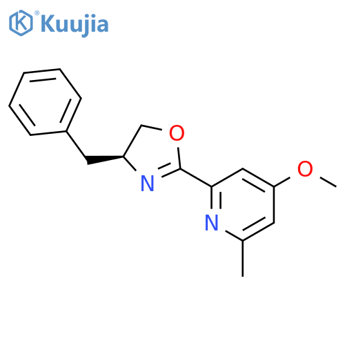 (S)-4-Benzyl-2-(4-methoxy-6-methylpyridin-2-yl)-4,5-dihydrooxazole structure