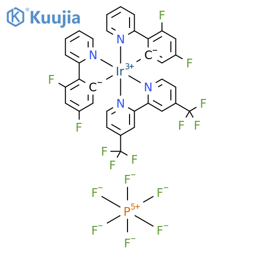 [4,4'-Bis-trifluoromethyl]bis[2-(2,4-difluorophenyl)pyridine]iridium(III) hexafluorophosphate structure