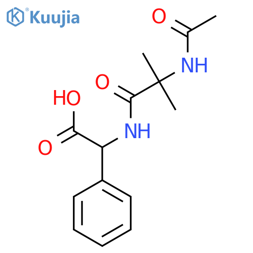 2-(2-Acetamido-2-methylpropanamido)-2-phenylacetic acid structure