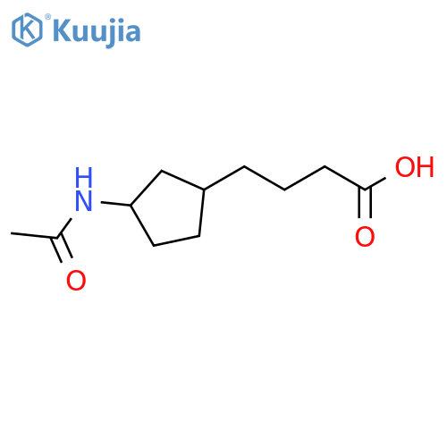 4-(3-Acetamidocyclopentyl)butanoic acid structure