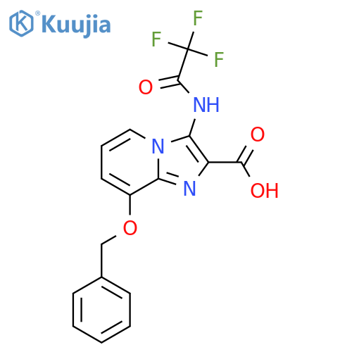 8-(Benzyloxy)-3-(2,2,2-trifluoroacetamido)imidazo[1,2-a]pyridine-2-carboxylic acid structure