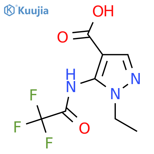1-ethyl-5-(2,2,2-trifluoroacetamido)-1H-pyrazole-4-carboxylic acid structure