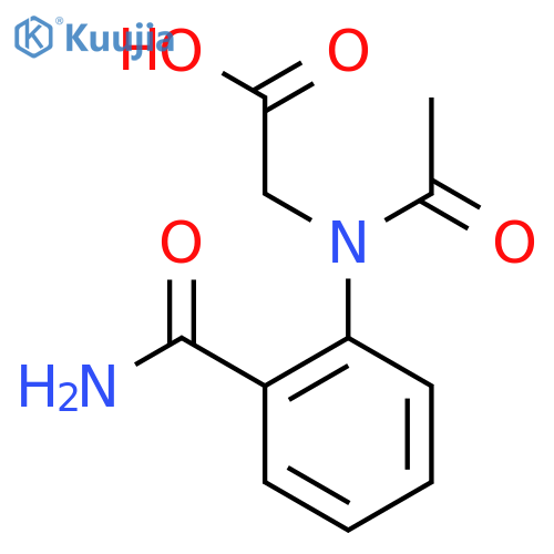 2-[N-(2-carbamoylphenyl)acetamido]acetic acid structure