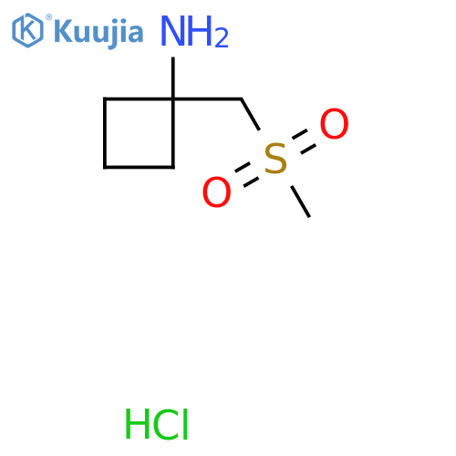 1-(Methanesulfonylmethyl)cyclobutan-1-amine hydrochloride structure