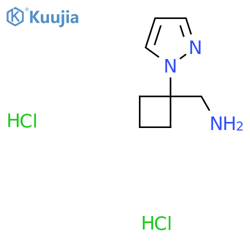 1-[1-(1H-pyrazol-1-yl)cyclobutyl]methanamine dihydrochloride structure