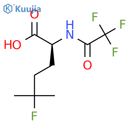 (2S)-5-fluoro-5-methyl-2-(2,2,2-trifluoroacetamido)hexanoic acid structure