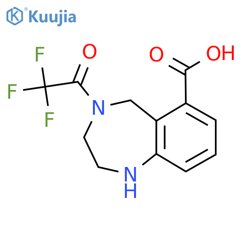 4-(2,2,2-trifluoroacetyl)-2,3,4,5-tetrahydro-1H-1,4-benzodiazepine-6-carboxylic acid structure