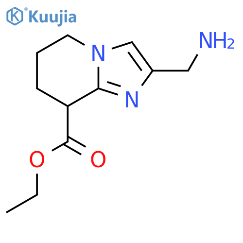 ethyl 2-(aminomethyl)-5H,6H,7H,8H-imidazo[1,2-a]pyridine-8-carboxylate structure