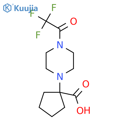 1-[4-(2,2,2-Trifluoroacetyl)piperazin-1-yl]cyclopentane-1-carboxylic acid structure
