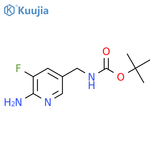 tert-butyl N-[(6-amino-5-fluoropyridin-3-yl)methyl]carbamate structure