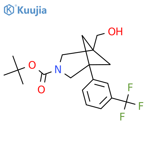 Tert-butyl 1-(hydroxymethyl)-5-[3-(trifluoromethyl)phenyl]-3-azabicyclo[3.1.1]heptane-3-carboxylate structure