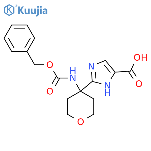 2-(4-{[(benzyloxy)carbonyl]amino}oxan-4-yl)-1H-imidazole-4-carboxylic acid structure