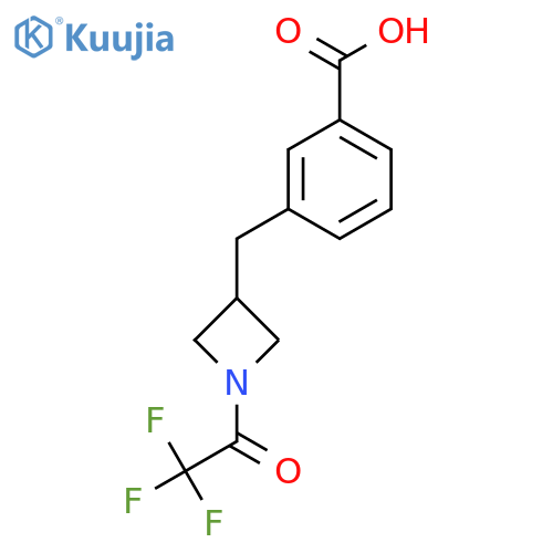 3-{[1-(2,2,2-Trifluoroacetyl)azetidin-3-yl]methyl}benzoic acid structure