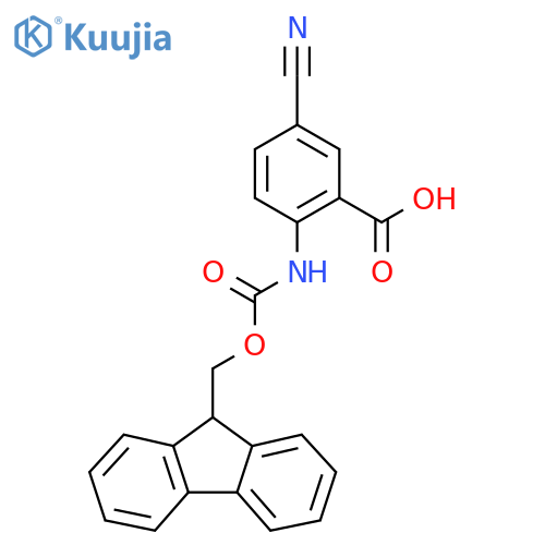 5-cyano-2-({[(9H-fluoren-9-yl)methoxy]carbonyl}amino)benzoic acid structure