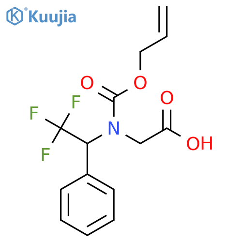 2-{[(Prop-2-en-1-yloxy)carbonyl](2,2,2-trifluoro-1-phenylethyl)amino}acetic acid structure