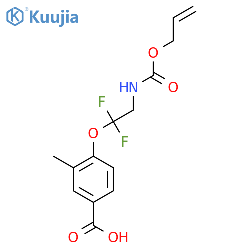 4-(1,1-Difluoro-2-{[(prop-2-en-1-yloxy)carbonyl]amino}ethoxy)-3-methylbenzoic acid structure