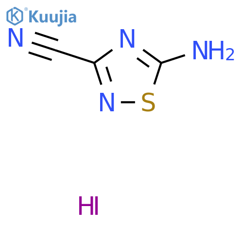 5-Amino-1,2,4-thiadiazole-3-carbonitrile hydroiodide structure