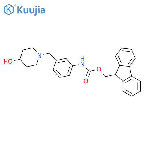 (9H-fluoren-9-yl)methyl N-{3-[(4-hydroxypiperidin-1-yl)methyl]phenyl}carbamate structure