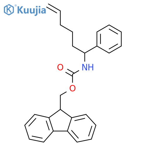 (9H-fluoren-9-yl)methyl N-(1-phenylhex-5-en-1-yl)carbamate structure