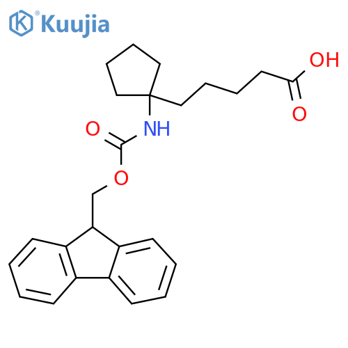 5-[1-({[(9H-fluoren-9-yl)methoxy]carbonyl}amino)cyclopentyl]pentanoic acid structure
