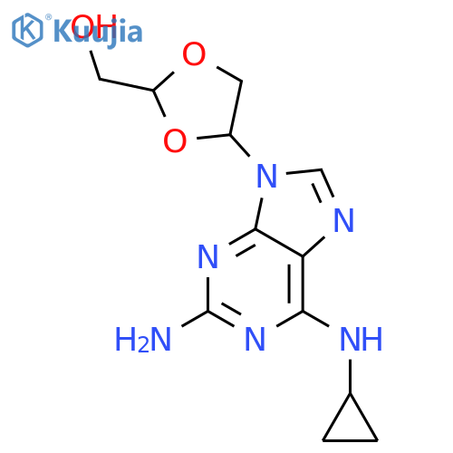 (2R,4R)-4-2-Amino-6-(cyclopropylamino)purin-9-yl-1,3-dioxolan-2-ylmethanol structure