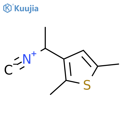 3-(1-isocyanoethyl)-2,5-dimethylthiophene structure