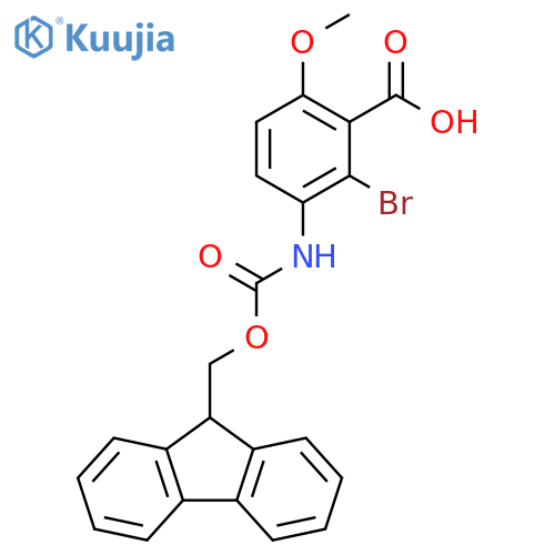 2-Bromo-3-[[(9H-fluoren-9-ylmethoxy)carbonyl]amino]-6-methoxybenzoic acid structure