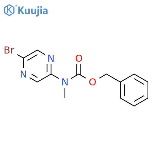 Phenylmethyl N-(5-bromo-2-pyrazinyl)-N-methylcarbamate structure