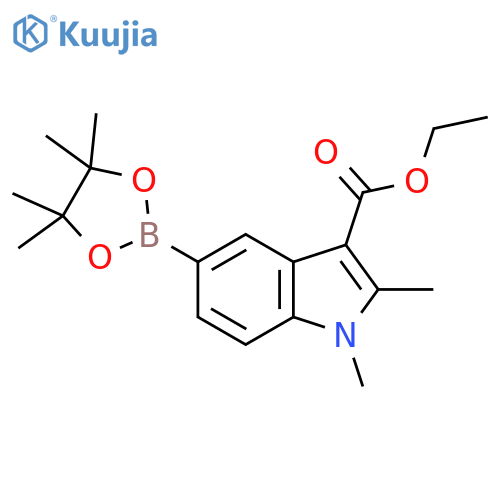 Ethyl 1,2-dimethyl-5-(4,4,5,5-tetramethyl-1,3,2-dioxaborolan-2-yl)-1H-indole-3-carboxylate structure
