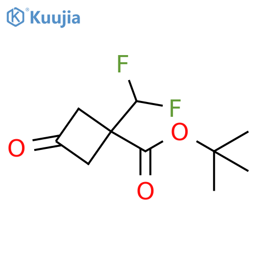 Cyclobutanecarboxylic acid, 1-(difluoromethyl)-3-oxo-, 1,1-dimethylethyl ester structure