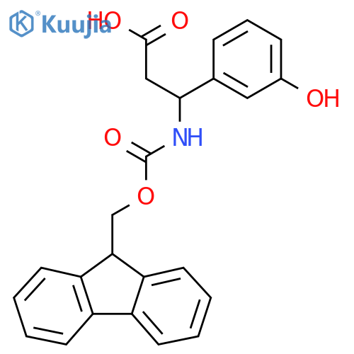 3-({(9H-fluoren-9-yl)methoxycarbonyl}amino)-3-(3-hydroxyphenyl)propanoic acid structure