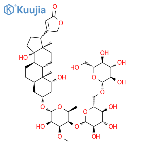 Card-20(22)-enolide,3-[(O-b-D-glucopyranosyl-(1&reg;6)-O-b-D-glucopyranosyl-(1&reg;4)-6-deoxy-3-O-methyl-a-L-talopyranosyl)oxy]-1,14-dihydroxy-, (1b,3b,5b)- (9CI) structure