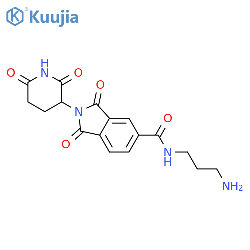 1H-Isoindole-5-carboxamide, N-(3-aminopropyl)-2-(2,6-dioxo-3-piperidinyl)-2,3-dihydro-1,3-dioxo- structure