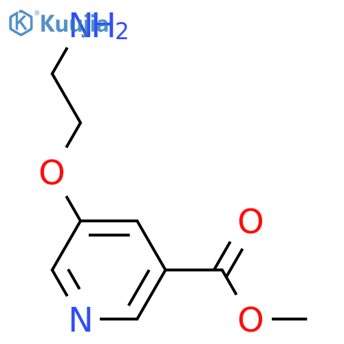 3-Pyridinecarboxylic acid, 5-(2-aminoethoxy)-, methyl ester structure