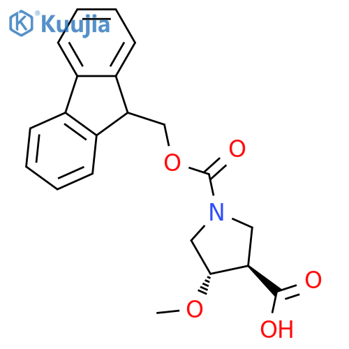 1,3-Pyrrolidinedicarboxylic acid, 4-methoxy-, 1-(9H-fluoren-9-ylmethyl) ester, (3R,4S)-rel- structure