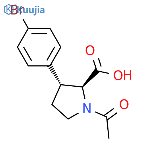 D-Proline, 1-acetyl-3-(4-bromophenyl)-, (3S)-rel-  structure