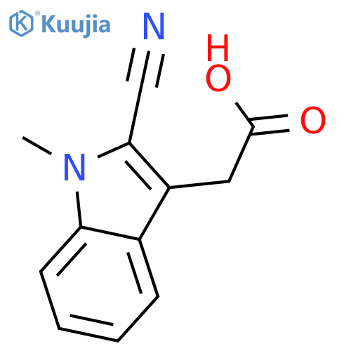 2-cyano-1-methyl-1H-Indole-3-acetic acid structure