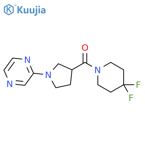 2-3-(4,4-difluoropiperidine-1-carbonyl)pyrrolidin-1-ylpyrazine structure