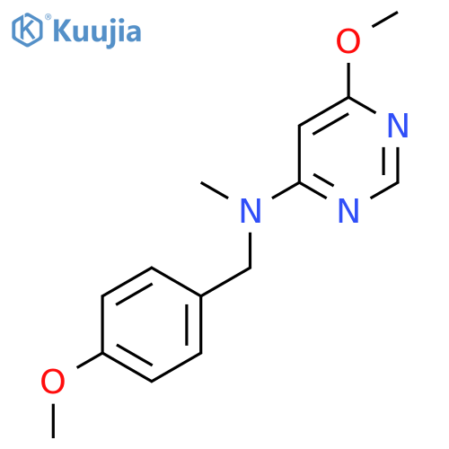 6-methoxy-N-[(4-methoxyphenyl)methyl]-N-methylpyrimidin-4-amine structure