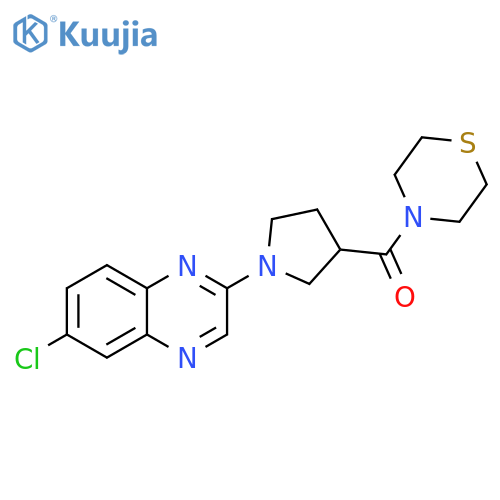 6-chloro-2-3-(thiomorpholine-4-carbonyl)pyrrolidin-1-ylquinoxaline structure